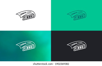 Emblem for soccer junior league. Color variation