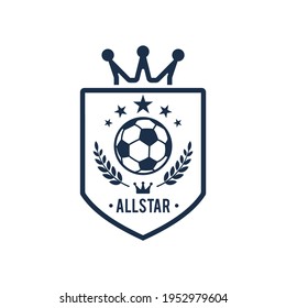 Emblem Soccer,football All Star Team Logo Design Template