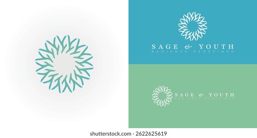 The emblem is a sophisticated blend of the letters S and Y, seamlessly interwoven into a circular form that resembles a blossoming flower or sunburst—symbols of beauty, renewal, and vitality.