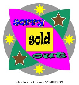 Emblem sorry sold out - vector