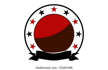 Emblem Star Ribbon Circle 