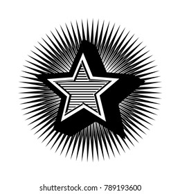 Emblem star. Vector illustration eps10. Fashion print.