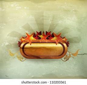 Emblem with stars, old-style vector