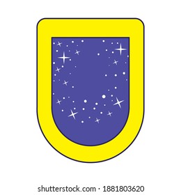 emblem with stars in it vector illustration design