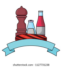 emblem with steak meat