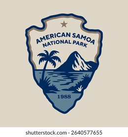 Emblem sticker logo illustration of American Samoa National Park, USA.