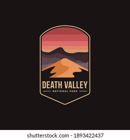 Emblem sticker patch logo illustration of Death Valley National Park on dark background