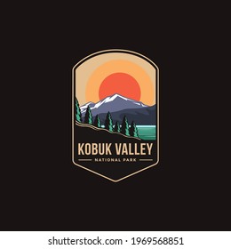 Emblem sticker patch logo illustration of Kobuk Valley National Park on dark background