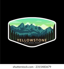 Emblem sticker patch logo illustration of Yellowstone National Park