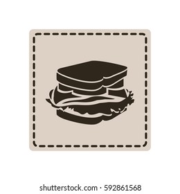 emblem sticker sandwich icon, vector illustraction design image