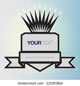 Emblem sticker text box vector