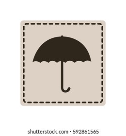 emblem sticker umbrella icon, vector illustraction design image