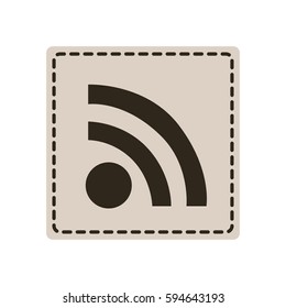 emblem sticker wifi icon, vector illustraction design image