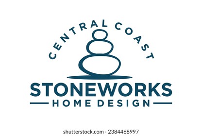 Emblem stone symbol logo design