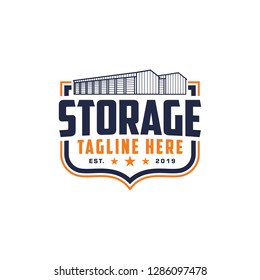 Emblem storage, warehouse logo vector, Storage company logo badge, emblem vector