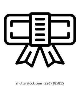 Emblem study icon outline vector. Training course. Class workshop