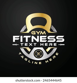 Emblem style gym logo for workout.