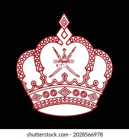 Emblema de la corona rey sultanada, vector