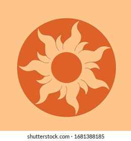 The emblem of the sun. Summer symbol vector illustration.