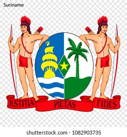 Emblem of Suriname. National Symbol