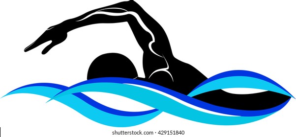 emblem swimmer on the waves