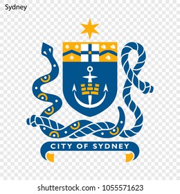 Emblem of Sydney. City of Australia. Vector illustration