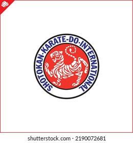 Emblem, symbol martial arts. SHOTOKAN KARATE TIGER