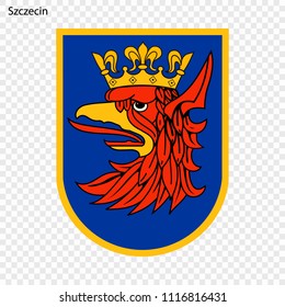 Emblem of Szczecin. City of Poland. Vector illustration
