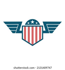 Emblem Template American Flag Wings Design Stock Vector (Royalty Free ...