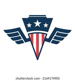 Emblem Template American Flag Wings Design Stock Vector (royalty Free 