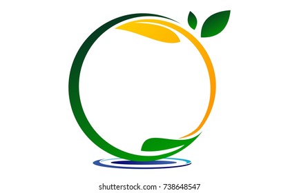 emblem template blank leaf water