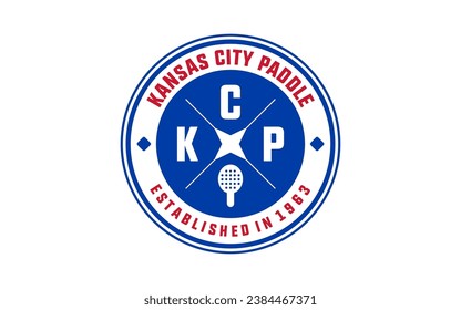 Emblem tennis league logo, vintage, badges, labels and design elements. Vector illustration	
