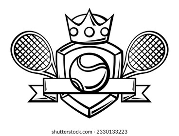 Emblem with tennis symbols. Sport club label or emblem.