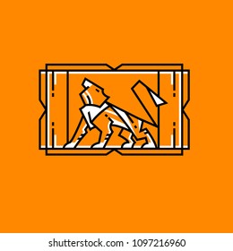 The emblem of a tiger on a yellow background