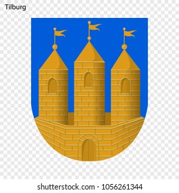 Emblem of Tilburg. City of Netherlands. Vector illustration