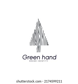 Emblem Tree, textured silhouette. Woodwork. Design element.