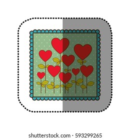emblem trees balloons form icon, vector illustraction design