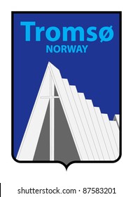 Emblem of Tromso, Norway. Useful for sticker or magnet