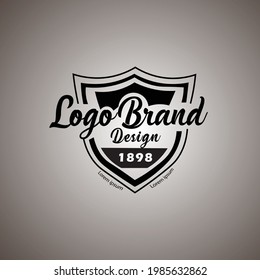 Emblem Type Logo Vector Design Stock Vector (Royalty Free) 1985632862 ...