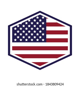 emblem with united states of america flag vector illustration design