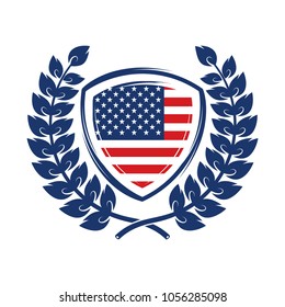 Emblem with usa symbol. Design element for poster, emblem, t shirt. Vector illustration