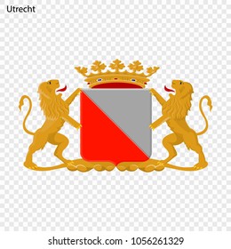 Emblem of  Utrecht. City of Netherlands. Vector illustration