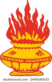 The emblem of the Vanniyar Caste is Crossed Swords and Agni Kundam.