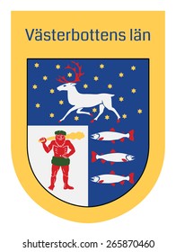 Emblem of Vasterbottens lan, Sweden. Useful for sticker or magnet