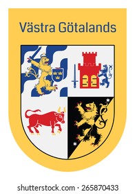 Emblem of Vastra Gotlands lan, Sweden. Useful for sticker or magnet