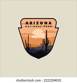 emblem vector of arizona national park logo illustration template graphic design. sign or symbol united states tourism sticker patch for travel company