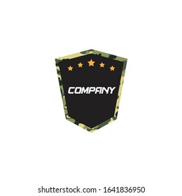 emblem vector with camouflage pattern.