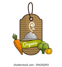 emblem vegetarian food icon stock