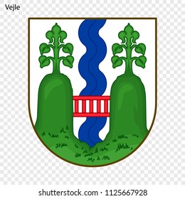 Emblem of Vejle. City of Denmark. Vector illustration