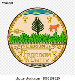 Emblem of Vermont, state of USA. Vector illustration